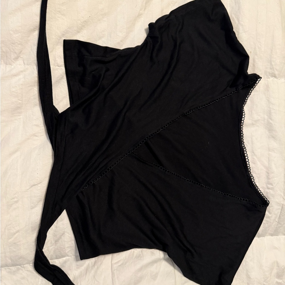Elegant Black Wrap Top